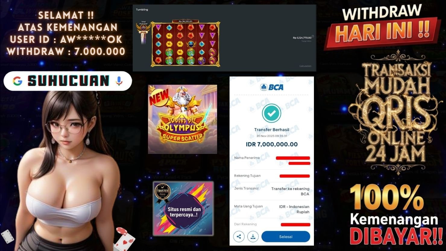 SUHUCUAN JACKPOT SLOT GATES OF OLYMPUS SUPER SCATTER